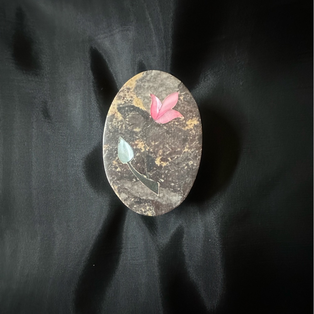Vintage Fetco Soapstone Jewelry/Trinket Box